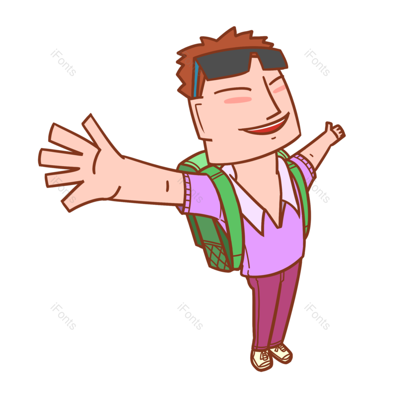 卡通图片,度假元素,旅行PNG,旅行人物免抠素材